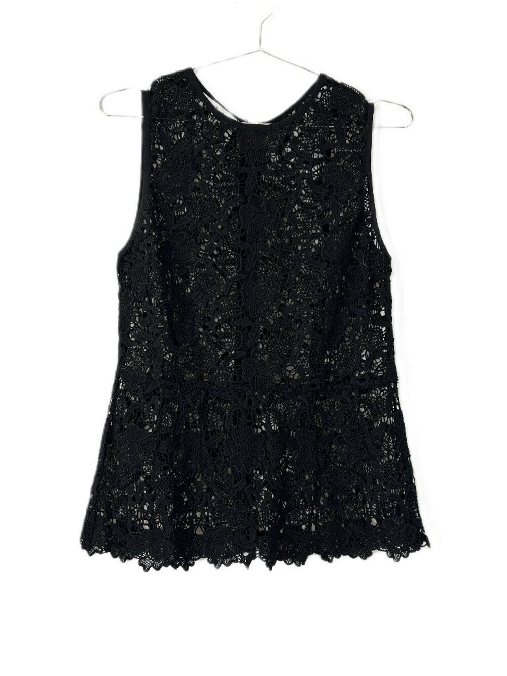 0398 Cabi Lace Top Sleeveless Black Fitted S
